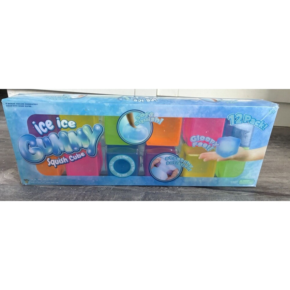 ICE ICE Gummy Squish Cube Squeezable Stress Reliever Sensory Squishy 12 Pack